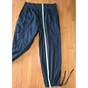 DKNYC cargo pants long black women's size XL Comfort Waist Drawstring ankles